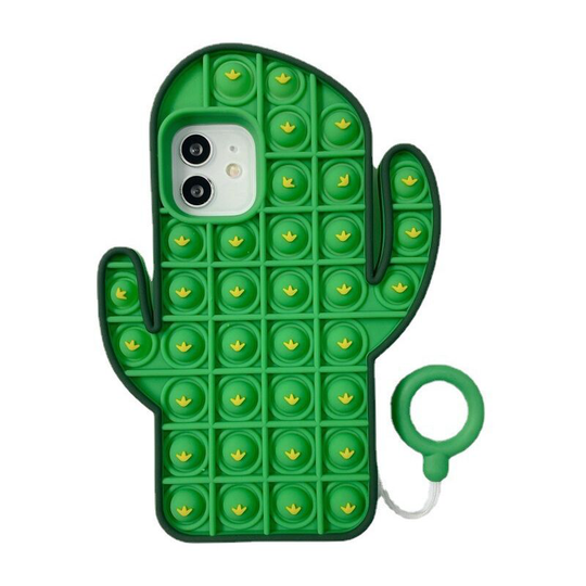 Pop Fidget Toys Phone Case,Cactus Push Pop Bubble Protecive Case for iPhone for Kids & Adults (Cactus,iPhone 11 Pro max)