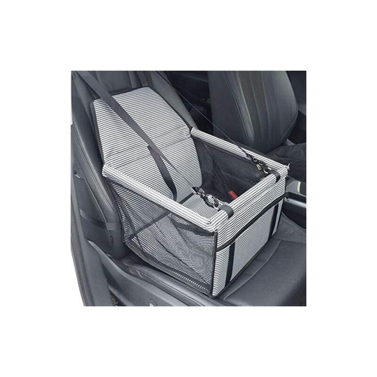 Car Seat for Dogs or Cats, Carrycot Carrycot Dog Car Waterproof Oxford Cloth Booster Cover with Travel Safety Strap for Chinots (Black + White)