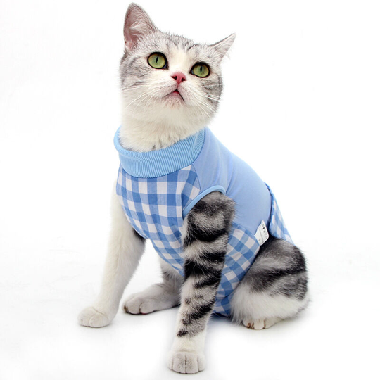 Cat Sterilization Coverall Cat Recovery Coverall Cat Recovery Clothing Cat Surgical Recovery Coverall Cat Weaning Coverall l Blue