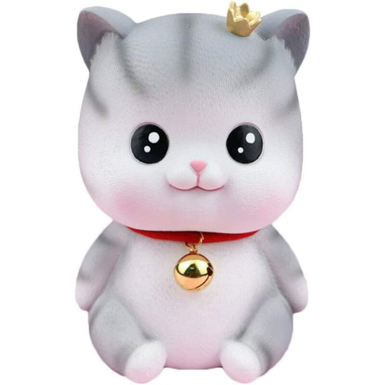 Bearsu - Cartoon Kitty Bank Bell Kitten Piggy Bank Unbreakable Cat Piggy Bank Savings Jar Box Table Centerpiece for Kids Birthday Gifts Adults