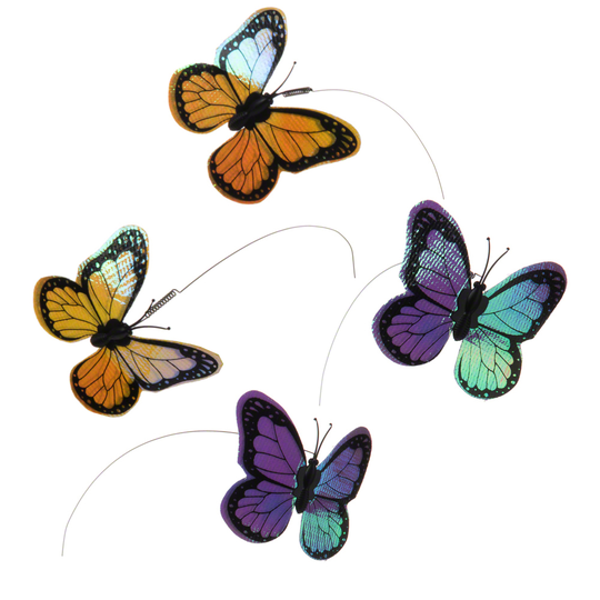 Funny Butterfly Cat Toy - 4 x Replacement Butterfly
