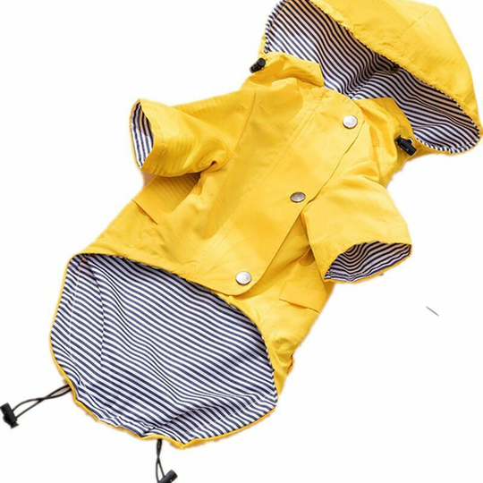 Briday - Dog Raincoat with Reflective Buttons Rain/Water Resistant Adjustable Drawstring Detachable Hood Stylish Premium Dog Raincoats - Size xs to