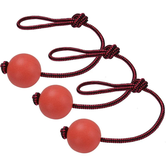 Soekavia - Dog Throwing Ball with String Dog 3 Pieces Elastic Dog Toy Ball with Rope Natural Rubber Ball Rope Puppy Toy Dog Small Dog Toy Toy Toy for