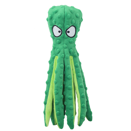 (green) Dog Plush Toys Octopus - No Stuffing Dog Squeaky Toys with Crinkle Paper for Puppy Teething, Durable Dog Chew Toys Dogs Training and Playing T
