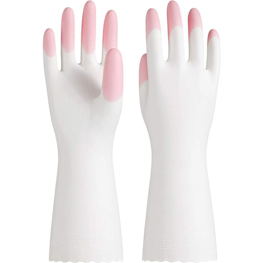Pvc Dishwashing gloves, Reusable, Cleaning, Kitchen Gloves, Dish Wash,Unlined, Latex Free, Pink, Large