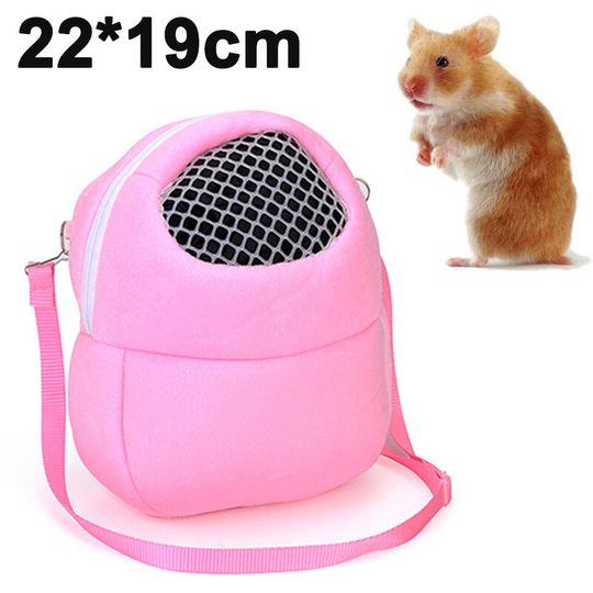 Carrying bag for pets, hamsters, portable, breathable, with shoulder strap for small pets, hedgehogs, sugar, squirrels, rabbits, m, pink