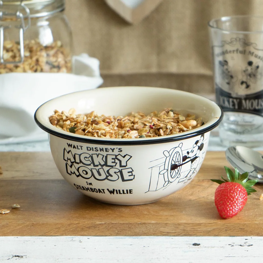 600ml Mickey in Steamboat Willie Vintage Cereal Bowl