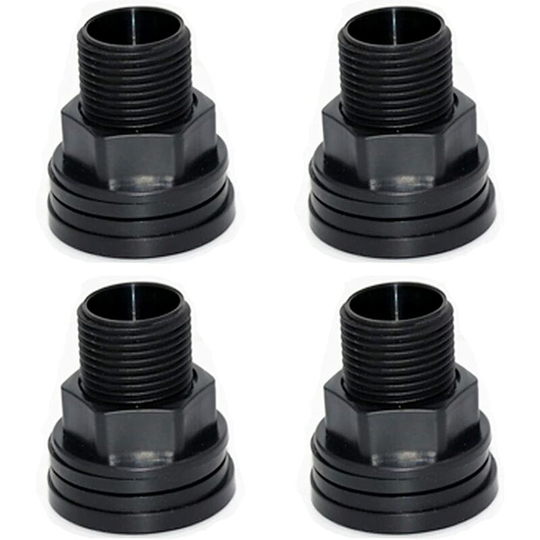 Betterlifegb - pvc Bulkhead Fitting with Double Threaded Water Tank Connector for Rain Barrels, Aquariums, Water Tanks, Tubs, Pools, Spigot, Black,