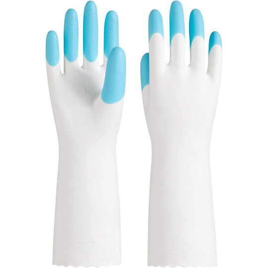 PVC Dishwashing gloves, Reusable, Cleaning, Kitchen Gloves, Dish Wash,Unlined, Latex Free, Blue, Medium