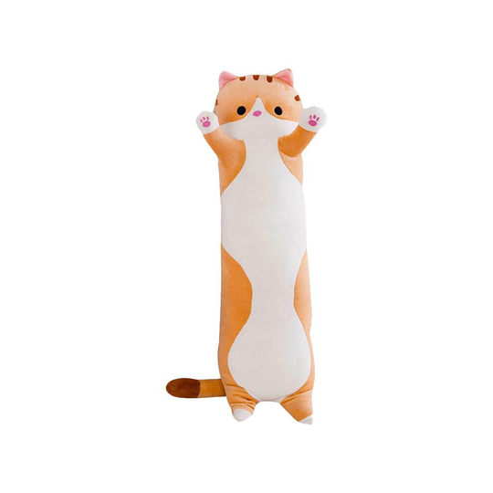 (Yellow, 70cm/27.5in) Long Cat Plush Toy Soft Stuffed Kitten Pillow Kids Sleeping Pillow Home Decor