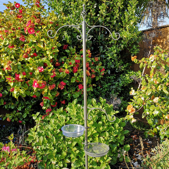 2.2m Tom Chambers Heavy Duty Classic Pewter Metal Wild Bird Garden Feeding Station