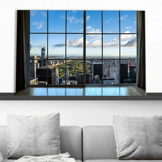 New York Central Park II Window - Wrapped Canvas Photograph Print