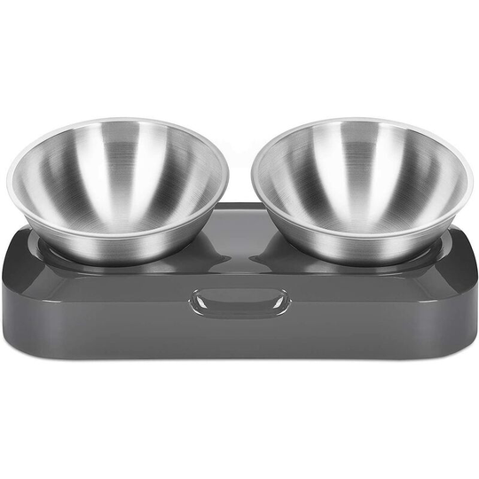 Cat Bowl, 15 ° Tilted Cat Bowl Anti-Vomiting Protective Neck Raised Anti-Slip Cat Bowl - Adjustable Pet Food Bowl