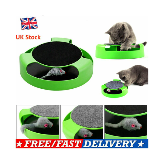 Catch The Mouse Pet Cat Motion Game With Scratch Pad Plush Moving Claw