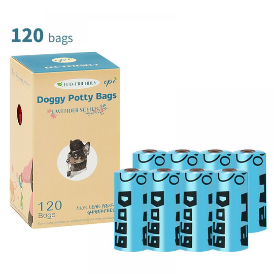 Dog Poop Bags, 8 Rolls, Dog Poop Bag Dispenser Poop Bag, Leak Resistant & Odorless Blue 8 Rolls Thick 1.5 Silk + Hands Free Clip