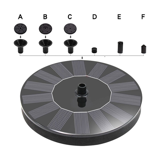 Outdoor Floating Solar Fountain 1.4W Solar Pond Pump with 3 Nozzles for Bird Bath Fish Tank Garden Fountain - Rhafayre