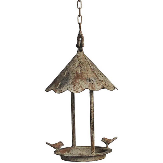 Cayleen Bird Feeder To Be Suspended In Patinated Iron Tray Bird Feeder