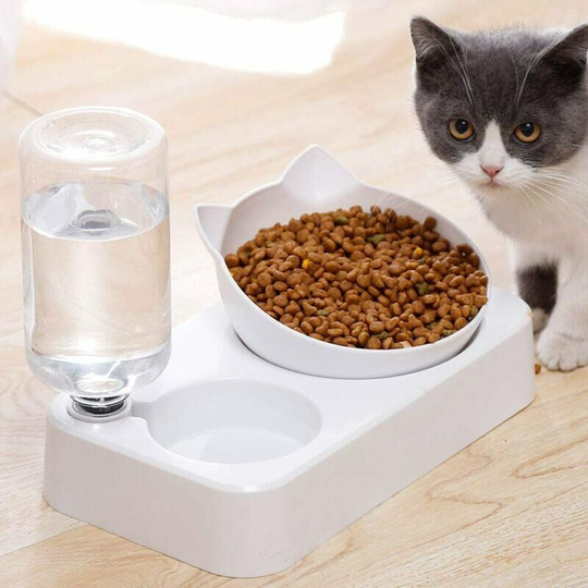 2 Pack Water and Food Bowl, Automatic Water Dispenser with Food Bowl, for Small or Medium Dogs and Cats