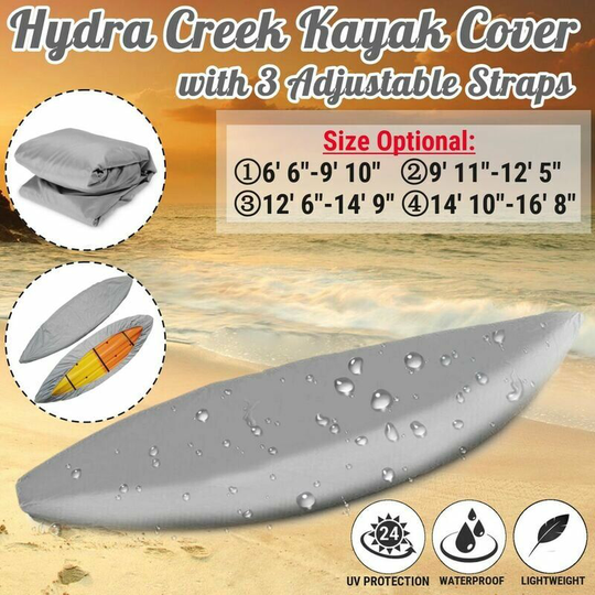 Bearsu - Kayak cover Waterproof uv protection cover for canoe boat? (9' 11& quot; - 12& amp; #39; 5& quot;)