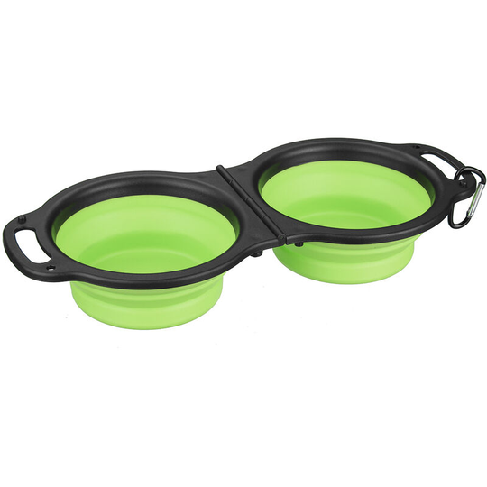 Dog Cat Portable Pet Bowl Food Water Collapsible Dish Bowl Green