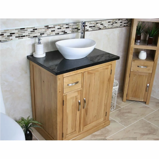 Delucia Solid Oak 750mm Free-standing Vanity Unit