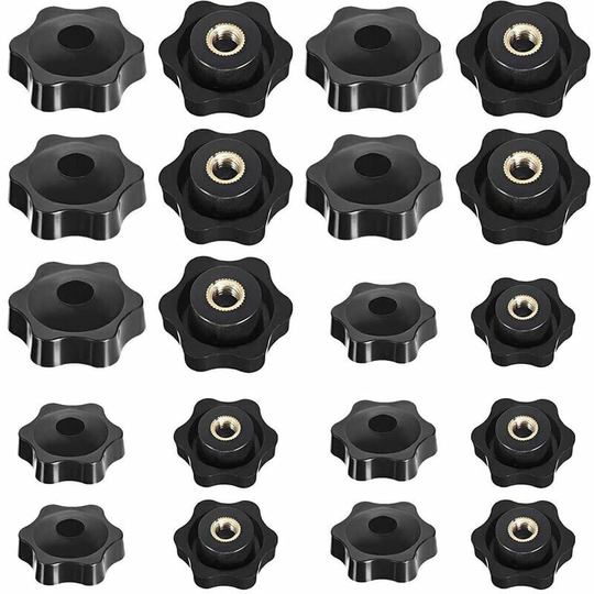 Deckon - 20 Pieces M6 And M8 Star Knobs Knurled Knob Female Thread Star Head Clamp Nuts Knob Plastic Clamp Knurled Thread Knob for Machine Tool