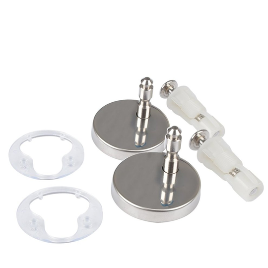 SHiZAK Pair Toilet Seat Fixings Top Fix Universal Pack Well Nut WC Blind Hole Fitting Rubber Back To Wall