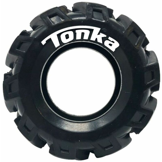 Seismic Tread Tyre Dog Ring Toy (3.5in) (Black) - Black - Tonka