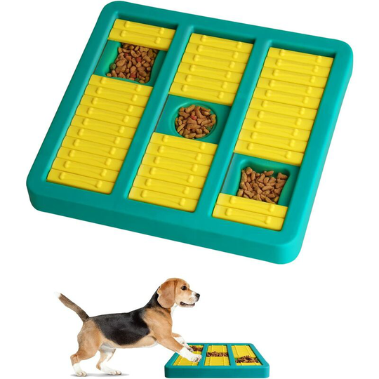 Smart Dog Toys Dog Puzzle Dog Training Games Feeder with Non-Slip Intelligent Puzzle, Interactive Toys Improving iq Puzzle Bowl for Puppy Blue