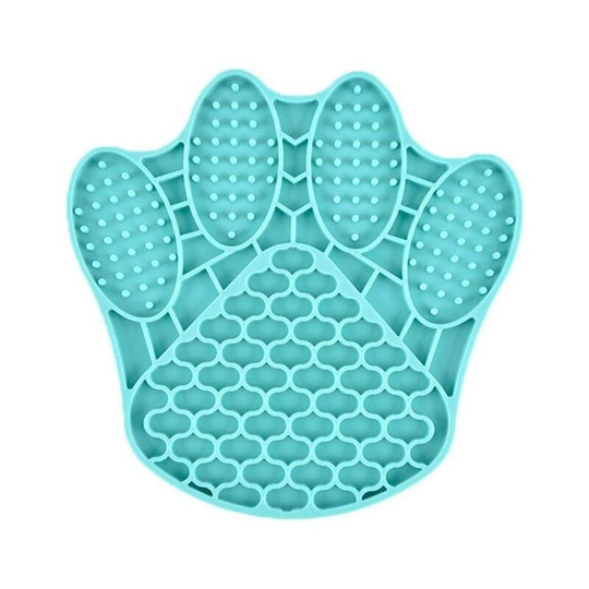 Anti-Glutinous Silicone Bowl For Cats And Dogs - Slow Feed , Claw , Blue