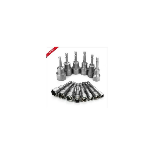 14pcs 1/4" Nut Driver Bit Set Hex Magnetic Metric Socket Impact Drill