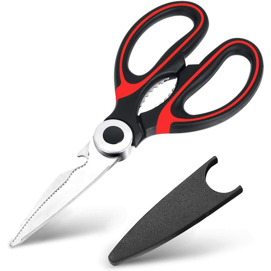 Latest Sharp Kitchen Scissors Heavy Duty Multifunction Purpose Utility Sharp Scissors Cooking Scissors for Chicken Meat Fish Poultry Vegetables Nuts
