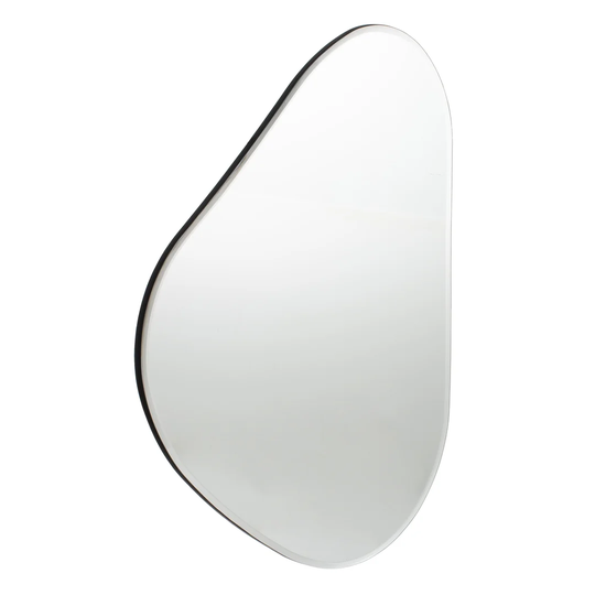 Simlai Novelty Wood Framed Wall Mounted Accent Mirror in Black