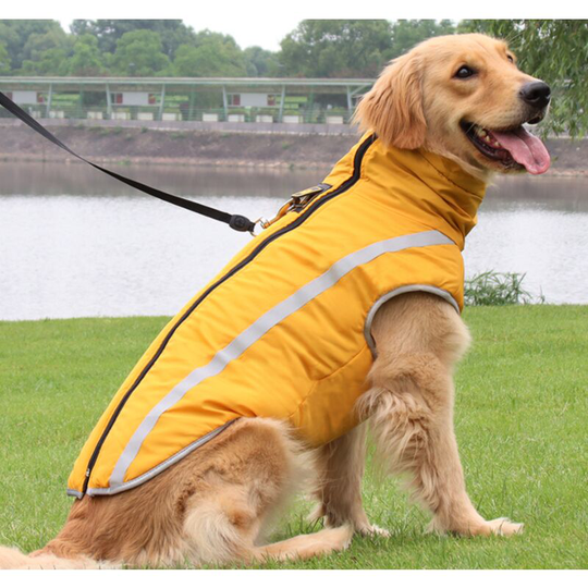 BETTE Warm Winter Waterproof Dog Coat Jacket, Outdoor Sport Waterproof Dog Costume Clothing Vest for Small Medium Large Dogs with Harness Hole