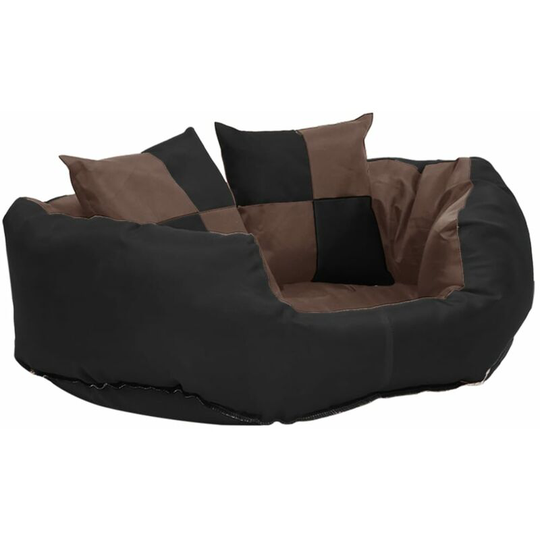 Reversible & Washable Dog Cushion Black and Brown 65x50x20 cm Vidaxl Black