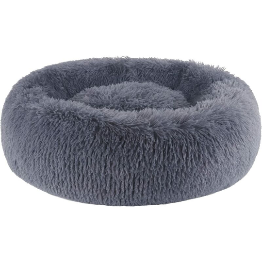 Round Fluffy Dog Cat Basket Beds for Cats, Fluffy Donut Dog Bed Anti Stress Plush Comfortable Washable for Dog Cat Small Medium Large XH034