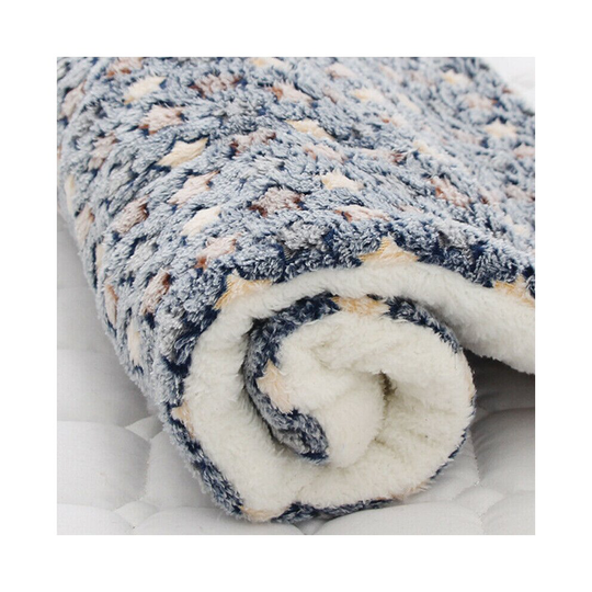(Blue Star, 69*52cm) Puppy Pet Home Blanket Cat Dog Bed Mattress Kennel Large Soft Warmer Crate Mat