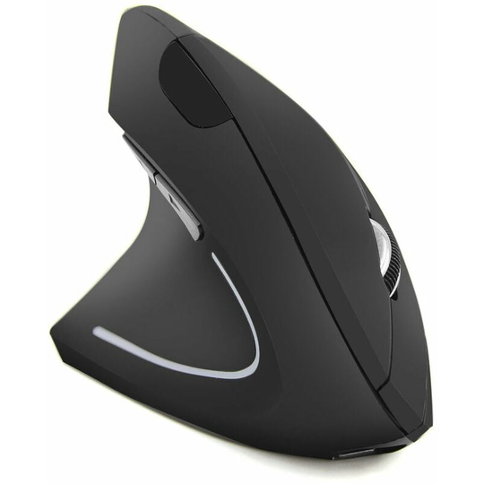 1pcs Rechargeable Ergonomic Mouse, 2.4GHz Wireless Vertical Mouse Left Charging Model Black