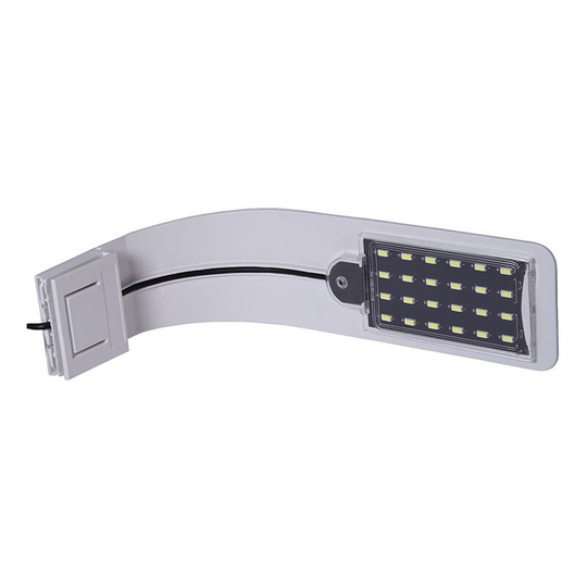 Ultra-thin LED Lamp for Small Aquarium, Mini Aquarium Clamp Lamp with 24 LEDs White and Blue Light for 30-40cm Fish Tank, 10W (White)