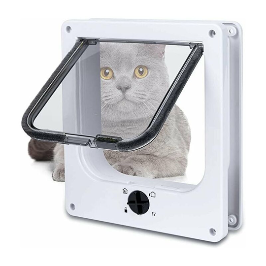 Cat Flap, Magnetic Pet Door with 4-Way Rotating Lock for Cats, Kittens and Kittens, Upgraded Version
