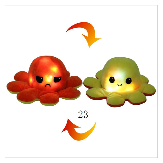(23) Double-sided Flip Octopus LED light Doll Plush Toy