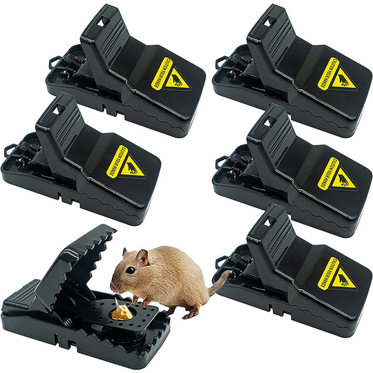 Set of 6 reusable indoor and outdoor mouse traps that kill instantly, fast, effective and highly sensitive