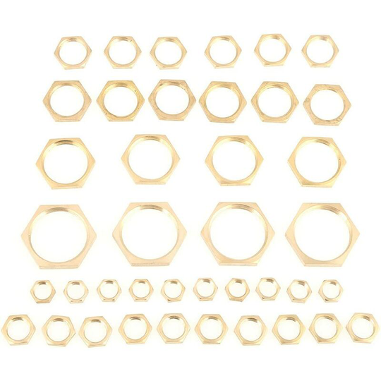 40pcs Brass Hex Nuts G1/8 G1/4 G3/8 G1/2 G3/4 G1 Thin Nut Pipe Mounting Thread Lock Nuts