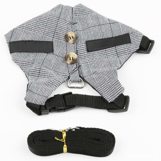 Rodent Harness with Adjustable Button Leash Formal Suit for Kitten Rabbit Small Animal