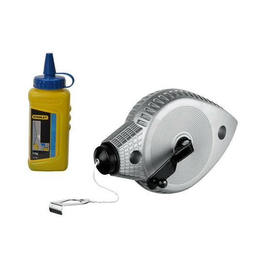 0-47-100 1-47-403 Chalkomatic Chalk Line 30m and 113g Blue Chalk Refill - Stanley