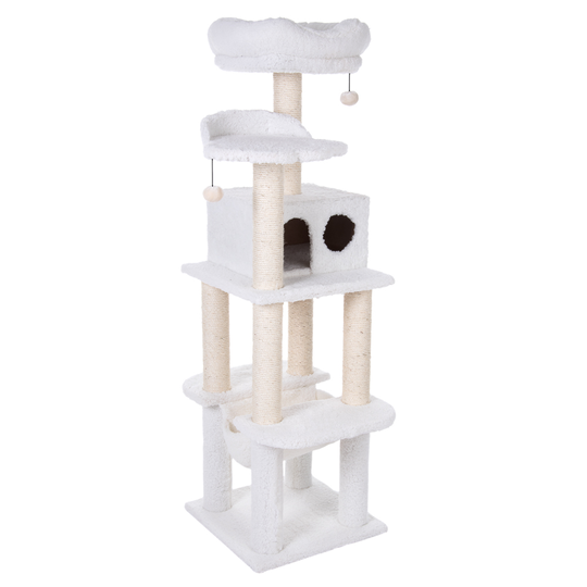 Fluffy II Cat Tree - Wool White