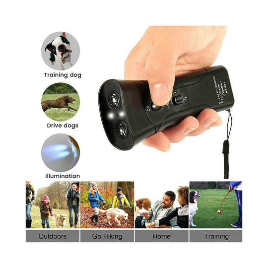 Ultrasonic Anti Dog Barking Pet Trainer LED Light Gentle Chaser Anti Bark Device