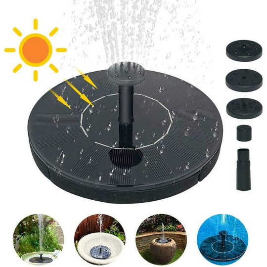 Floating Solar Fountain, 1.5W Solar Powered Fountain Pump Water Pump, for Birdbaths, Small Ponds and Aquariums...