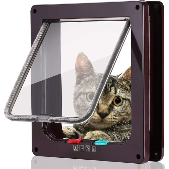 Cat Flap Tracks - Magnetic Closure - For Cats and Dogs - Easy to Install - With Telescopic Frame