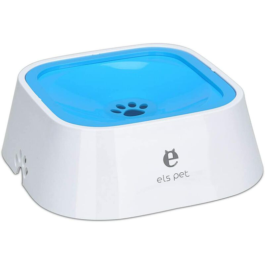 Gift - Floating Pet Water Bowl Slow Water Dispenser No Spill Anti-Overflow Anti-Choke Automatic Feeding Bowl for Dog Cat Puppy Blue